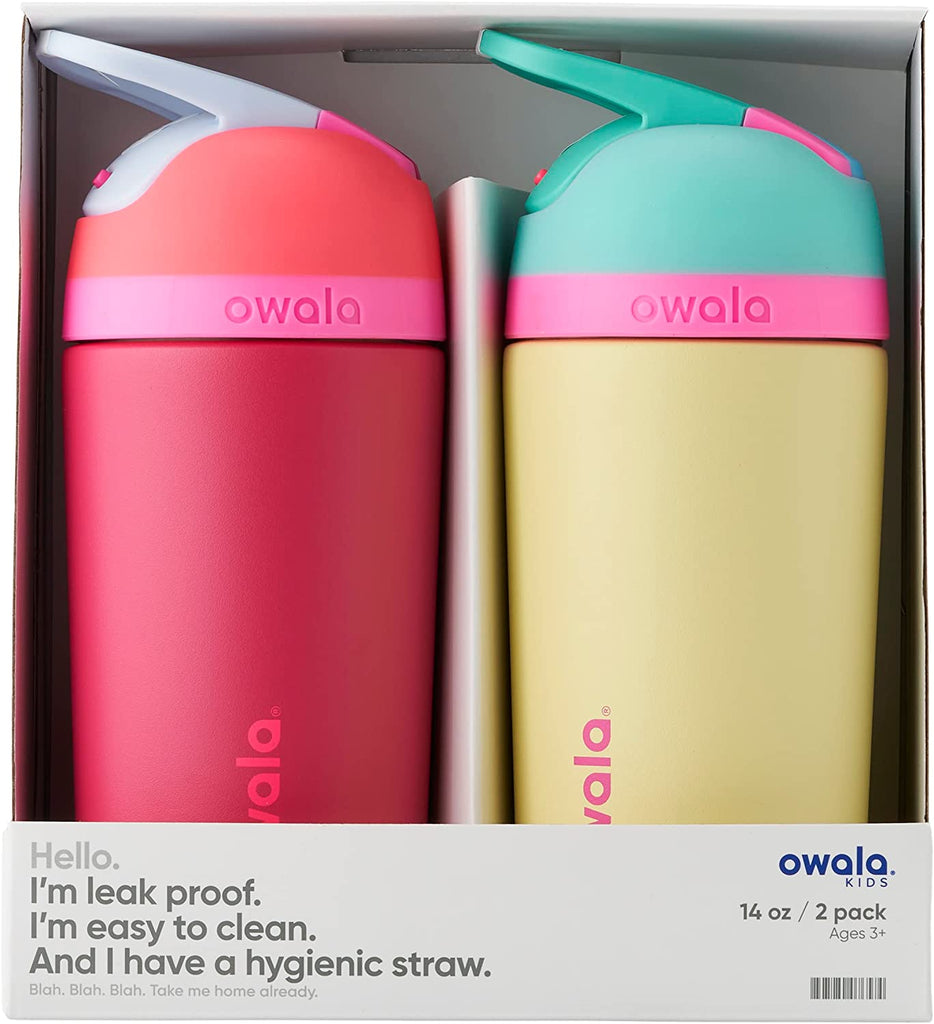Owala Combo Pack Kids Flip – Stainless Steel – 14-oz. – Pink/Pink & Teal/Yellow $27.11