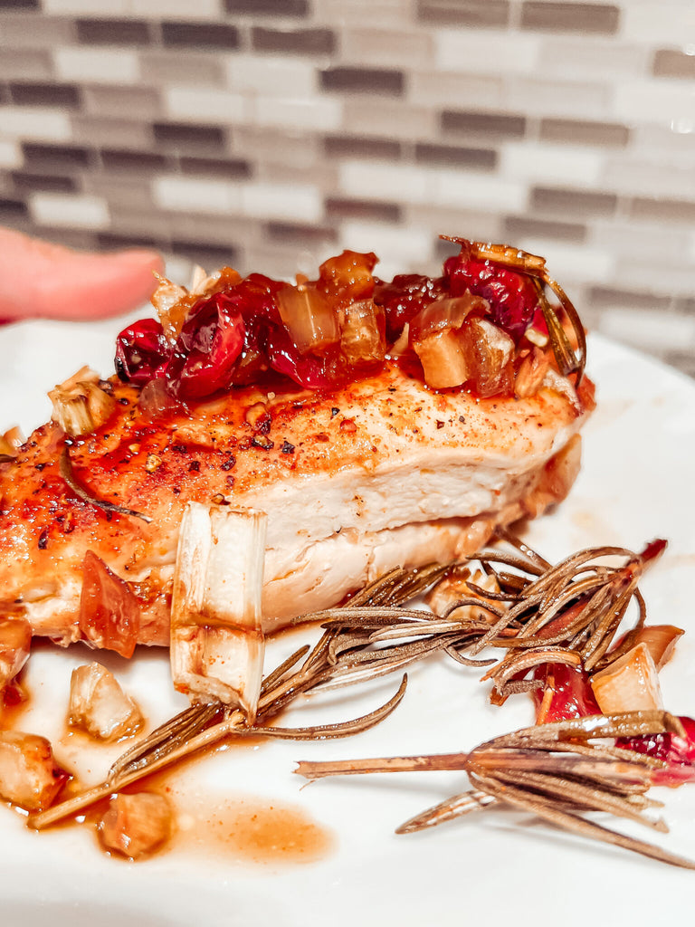 One Pan Cranberry Rosemary Chicken (Keto, Paleo, Whole 30)