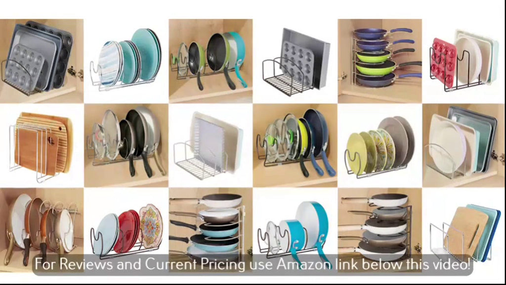mDesign Metal Wire Pot and Pan Lid Rack Organizer for Kitchen Cabinet Doors or Wall Mount ADSN by Awesome Deals Shopping Network (1 year ago)