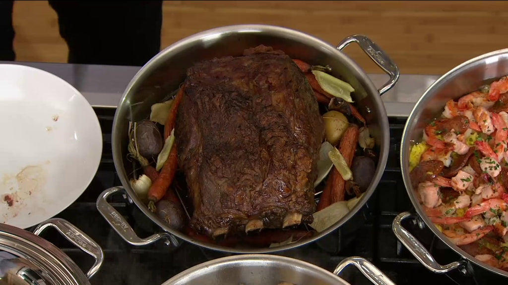 All-Clad Tri-Ply 6 Qt Stainless Steel Braiser w/ Lid Rack and Mitts on QVC by QVCtv (4 years ago)