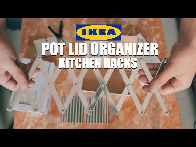 This is the Ikea Variera Pot Lid Organizer which is very portable and space friendly