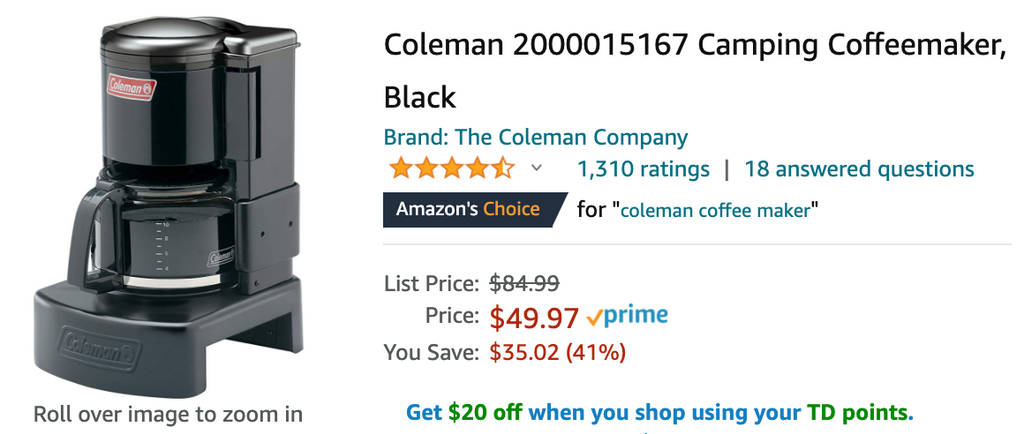 Amazon Canada Deals: Save 41% on Coleman Camping Coffeemaker + 33% on DEWALT 20V Cordless Drill + 57% on Women’s High Waist Jeans + More Offers