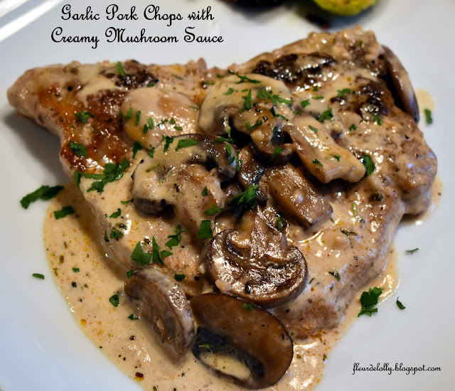 Garlic Pork Chops in Creamy Mushroom Sauce