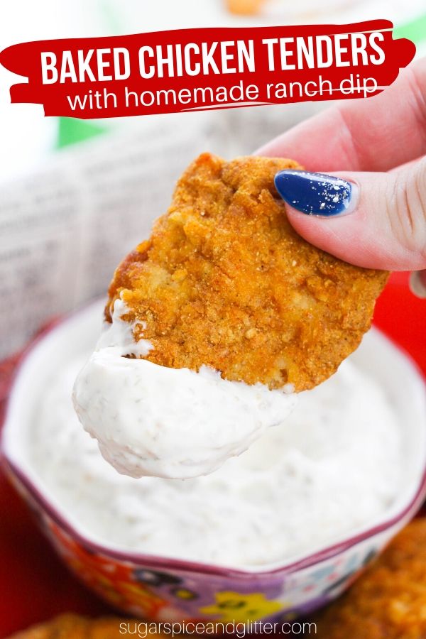 Baked Chicken Tenders with Homemade Ranch Dip