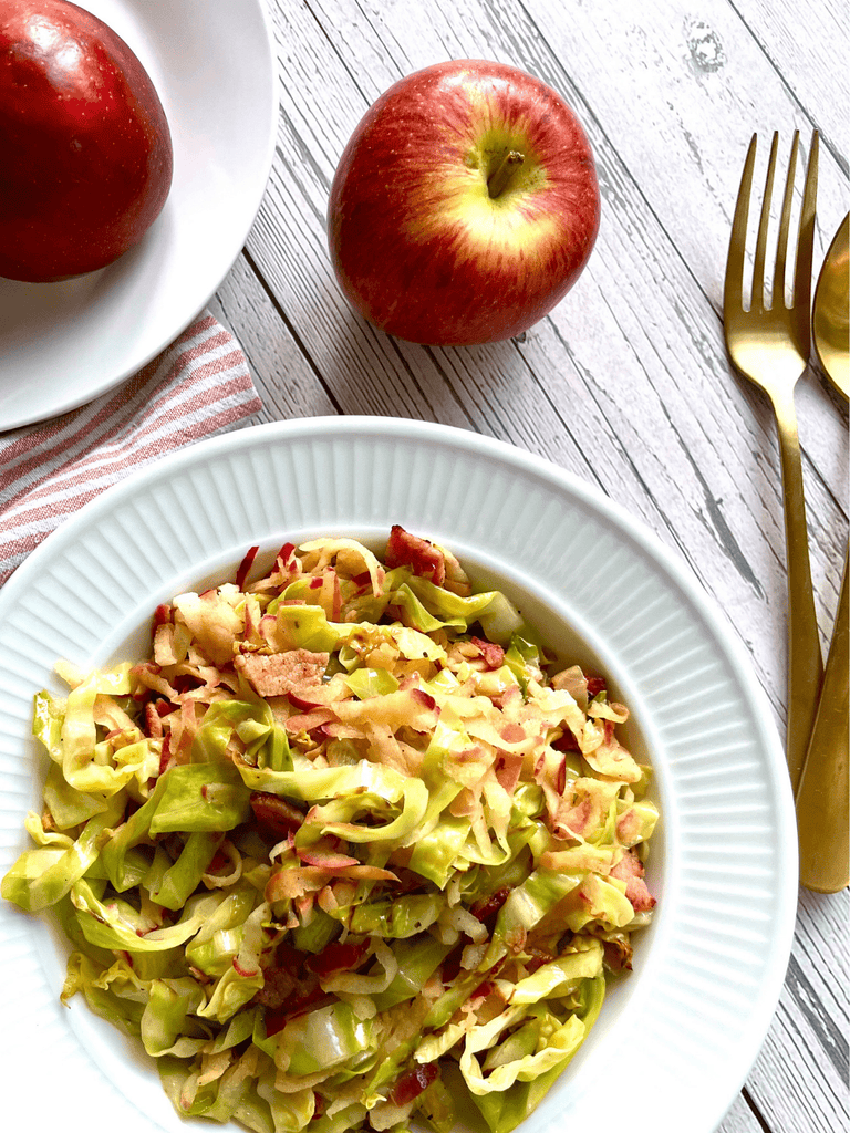 Fried Cabbage With Apples And Bacon {Easy, Kid Friendly And Healthy}