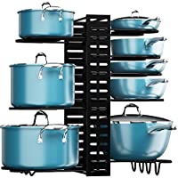 Socont 8-Tier Adjustable Pans Pots Lid Organizer Rack Holder only $13.59