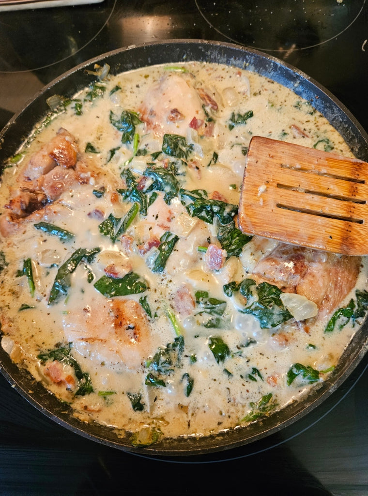 Garlic Chicken with Spinach and Bacon with WW points