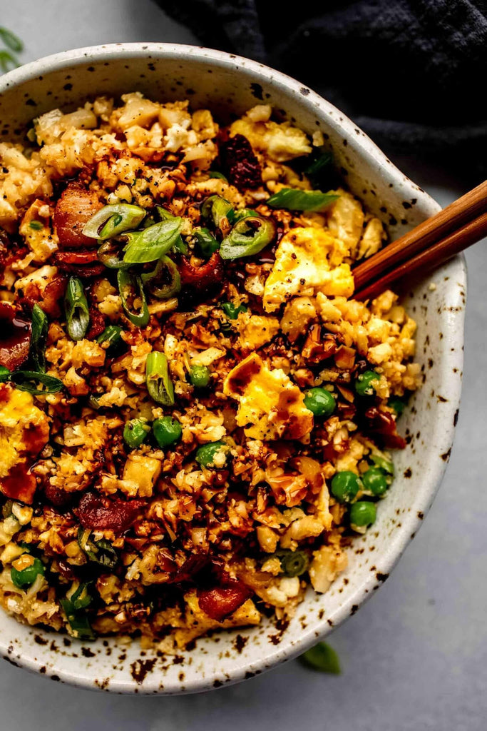 Cauliflower Fried Rice with Bacon (Keto Fried Rice)