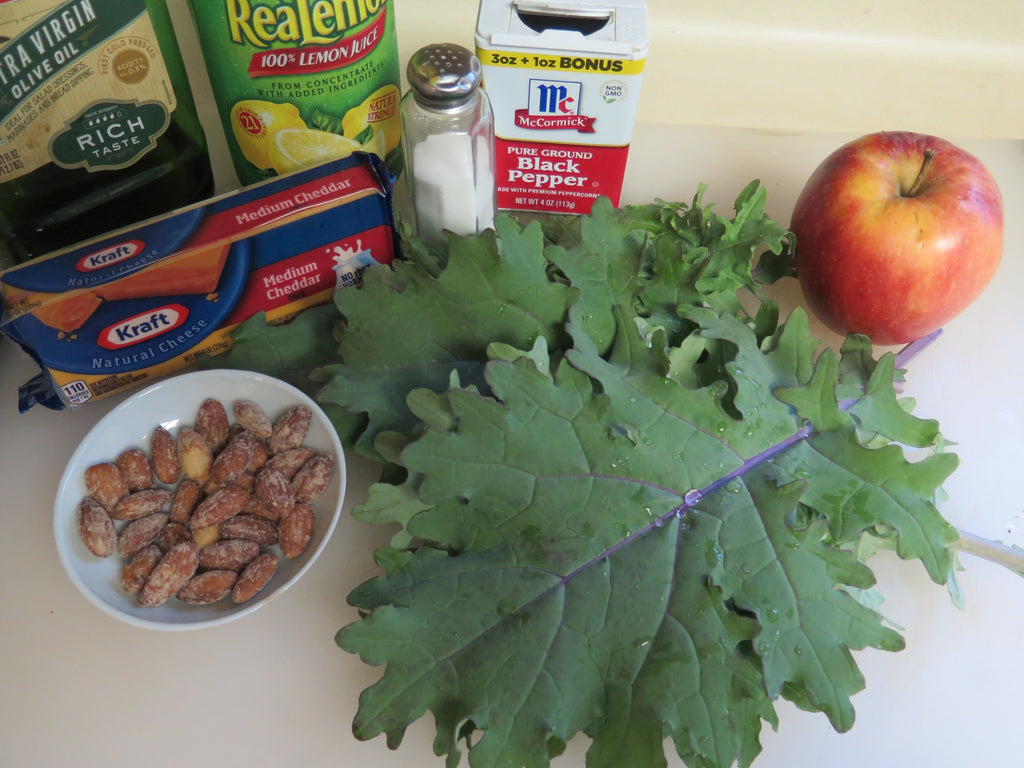 Salad for Two: Red Russian Kale, Apples & Cheddar Cheese