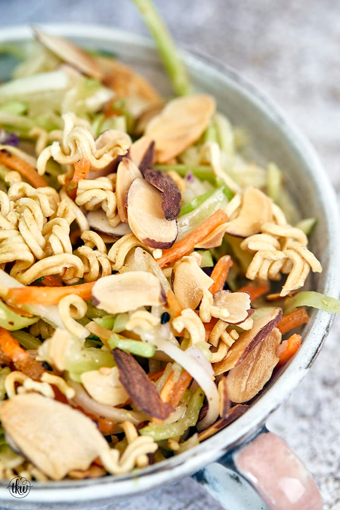Crunchy Asian Cabbage Ramen Noodle Salad