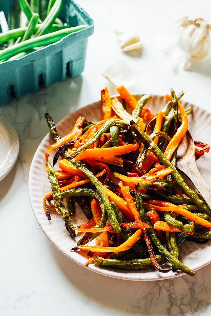 Simple Roasted Green Beans and Carrots