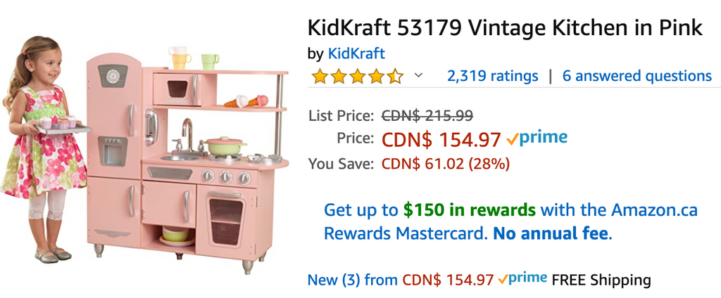 Amazon Canada Deals: Save 28% on KidKraft Vintage Kitchen + 29% on Roku Express Media Player + 39% on Rectangle Bamboo Butler Serving Tray + More offers