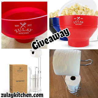 Win both Kitchen Collapsible Silicone Popcorn Maker,Toilet Paper Holder Stand #USA #giveaway @ZulayKitchen