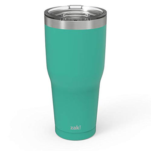 Zak Designs Double Wall Stainless Steel Vacuum Insulated Tumbler with Slide Lid and Splash-Proof Design Metal Water Bottle is Perfect for Outdoor Activity (30oz, Tropic, 18/8, BPA-Free)