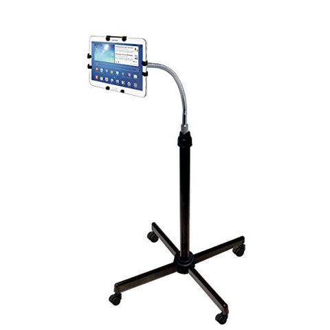CTA Digital Height-Adjustable Gooseneck Floor Stand for 9 –10.75 Inch Tablets – iPad Air 1–2/ iPad Gen 5–6 and More (PAD-UAFS)