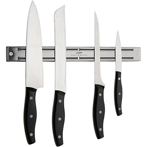 Edge & Block (TM) Magnetic Knife Holder Space Saving Heavy Duty Stainless Steel Storage Strip