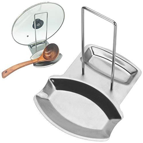 1 pcs Stainless Steel Pan Pot Cover Lid Rack Stand Spoon Rest Stove Organizer Storage Soup Spoon Rests Kitchen Tool