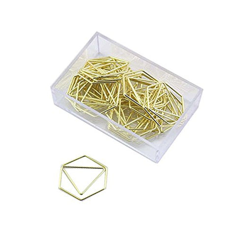 25 Pieces Binder Clips Hexagon Shape Paper Clips Office Accessories Bookmark