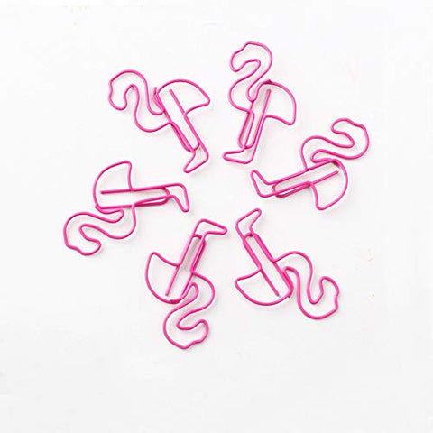 25 Pcs Pink Paper Clips Cute Flamingo Shaped Paper Clip for Office Supplier School Student