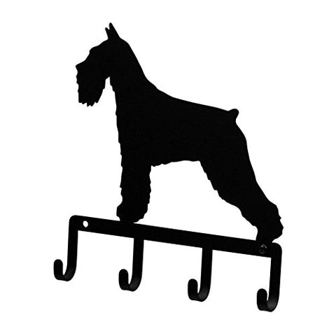 Iron Schnauzer Dog Key Rack / Jewelry Holder / Pet Leash Hanger - Black Metal