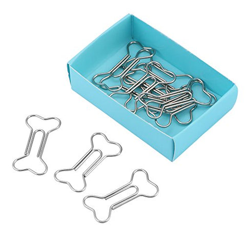 12pcs Paperclips Cute Bone Shaped Paper Clamps, Metal Wire Bookmark Memo Clip Document Organizing Clip for Office Stationery Supplies