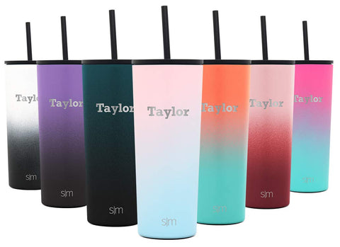 Simple Modern Personalized 24oz Classic Tumbler - Gifts for Men & Women Custom Laser Engraved Name - Vacuum Insulated Travel Mug Cup Ombre: Sweet Taffy