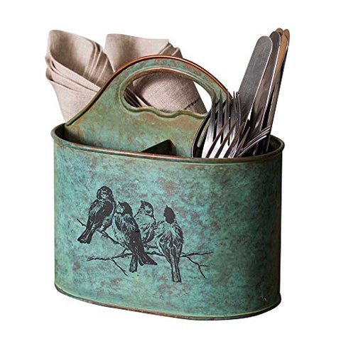 Songbirds Divided Utensil Caddy | Silverware Organizer and Carrier