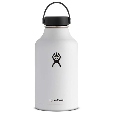 Hydro Flask 64 oz Double Wall Vacuum Insulated Stainless Steel Leak Proof Sports Water Bottle, Wide Mouth with BPA Free Flex Cap, White