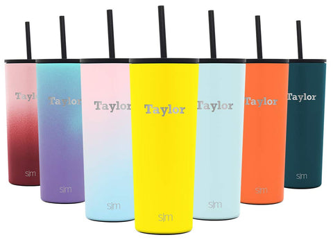 Simple Modern Personalized 24oz Classic Tumbler - Gifts for Men & Women Custom Laser Engraved Name - Vacuum Insulated Travel Mug Cup -Sunshine