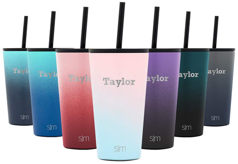 Simple Modern Personalized 16oz Classic Tumbler - Gifts for Men & Women Custom Laser Engraved Name - Vacuum Insulated Travel Mug Cup Ombre: Sweet Taffy