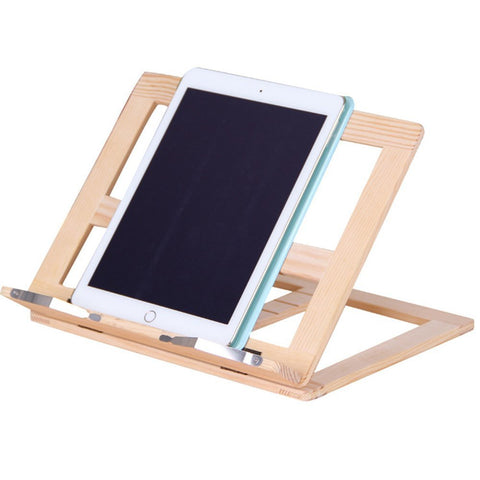 Multi-function wooden book stand portable folding cookbook stand,book holders for reading and ipad holder with 4 Adjustable Positions