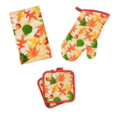 Home Collection Autumn-Themed 4-Piece Kitchen Linen Set