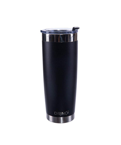 Drinco - Stainless Steel Tumbler | Double Walled Vacuum Insulated Mug With Spill Proof Lid For Hot & Cold Drinks | Black | Perfect for Hiking, Camping & Traveling | BPA Free | 20oz