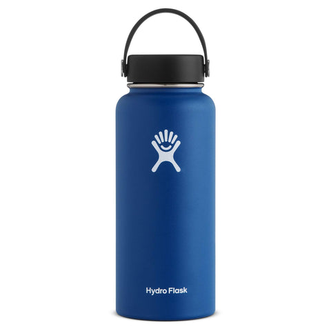 Hydro Flask 32 oz Double Wall Vacuum Insulated Stainless Steel Leak Proof Sports Water Bottle, Wide Mouth with BPA Free Flex Cap, Cobalt
