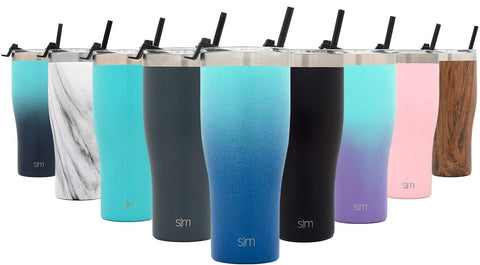 Simple Modern 32oz Cruiser Tumbler with Straw & Closing Lid Travel Mug - Gift Double Wall Vacuum Insulated - 18/8 Stainless Steel Water Bottle Ombre: Pacific Dream