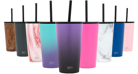 Simple Modern Personalized 24oz Classic Tumbler - Gifts for Men & Women Custom Laser Engraved Name - Vacuum Insulated Travel Mug Cup Ombre: Violet Sky