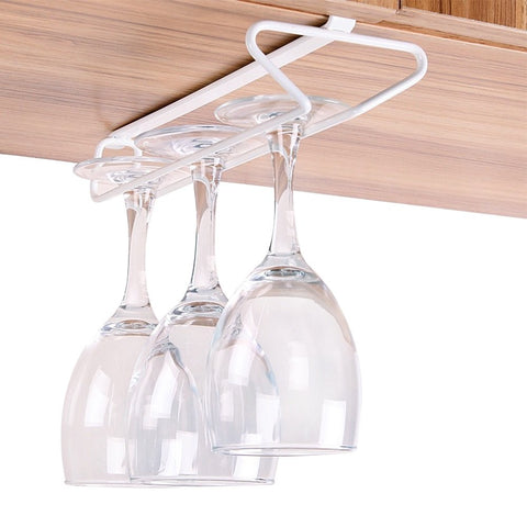 GeLive Under Cabinet Wine Glass Rack Hanger Stemware Holder Kitchen Bar Organizer