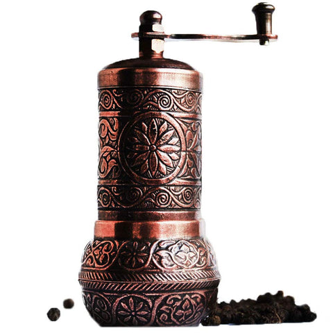 Bazaar Anatolia Pepper Mill, Spice Grinder, Pepper Grinder 4.2" (Silver)