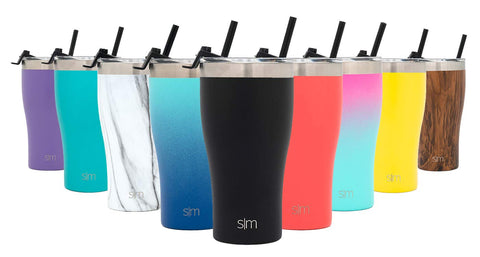 Simple Modern 30oz Cruiser Tumbler with Straw & Closing Lid Travel Mug Gift Double Wall Vacuum Insulated - 18/8 Stainless Steel Water Bottle Pattern: Rainbow