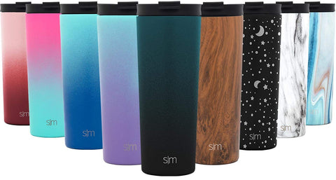 Simple Modern 24oz Classic Tumbler with Straw Lid & Flip Lid - Travel Mug Gift Vacuum Insulated Coffee Beer Pint Cup - 18/8 Stainless Steel Water Bottle Ombre: Moonlight