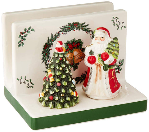 Spode Christmas Tree Napkin Holder with Salt & Pepper Set