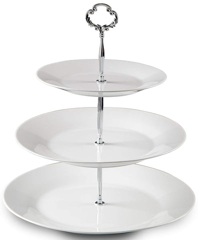 Klikel 3 Tiered Serving Stand |silver Serving Tray For Parties | Round Platter For Cupcakes Fruits Dessert or Tea | Cake Pop Stand And Buffet Server