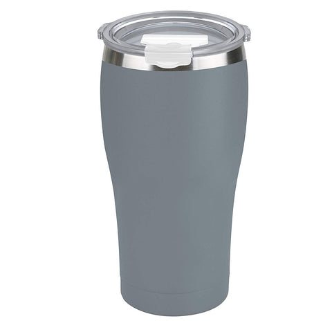 Tahoe Trails 16 oz Stainless Steel Tumbler Vacuum Insulated Double Wall Travel Cup With Lid, Metallic Gray
