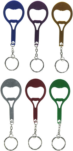 Swatom Tennis Racket Shape Metal Bottle Opener Keychain Keyring Key Chain Ring, 6 Piece