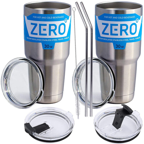 Stainless Steel Tumbler with Lid, Double Wall Vacuum Insulated Travel Mug for Hot and Cold Drink by Zero Degree (30oz 2 Pack)