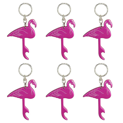 Swatom Flamingo style bottle opener keychain, Key Tag Chain Ring, 24 Piece